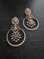 Load image into Gallery viewer, Rose Gold Bow CZ Diamond Earrings
