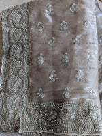 Load image into Gallery viewer, Paisley Organza Saree &amp; Blouse with Rhinestones
