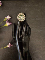 Load image into Gallery viewer, Meenakari Kundan Ring - Green White
