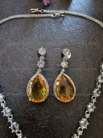 Load image into Gallery viewer, Mila CZ Diamond Pendant Necklace Set in Yellow
