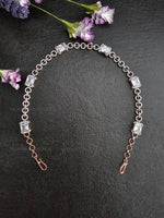 Load image into Gallery viewer, Rose Gold CZ Diamond Headband Sheeshphool
