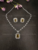 Load image into Gallery viewer, Helena CZ Diamond Yellow Pendant Necklace Set
