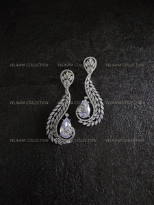 Zirconia Silver Angel Wings Earrings