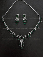 Load image into Gallery viewer, Royal Emerald Green CZ Diamond Necklace Set
