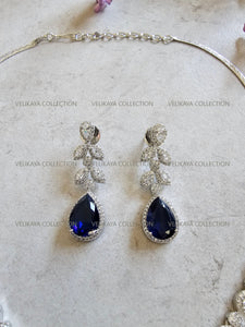 Sophia Blue  CZ Diamond Necklace Set