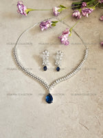 Load image into Gallery viewer, Niki Blue CZ Diamond Necklace Set
