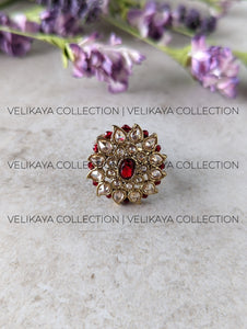 Aneesha Adjustable Party Wear Polki Rings