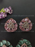 Load image into Gallery viewer, Ash Large Party Wear American Diamond Studs
