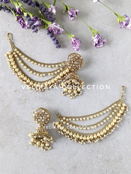 Bahubali Earrings/ Indian Jewelry/ Bollywood Jewelry/ Jhumkas/ Indian  Earrings/ Gold Earrings/ Devsena Earrings/ Sahare/ Dangling - Etsy