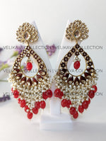 Load image into Gallery viewer, Luna Red Meenakari Chaandbali Earrings
