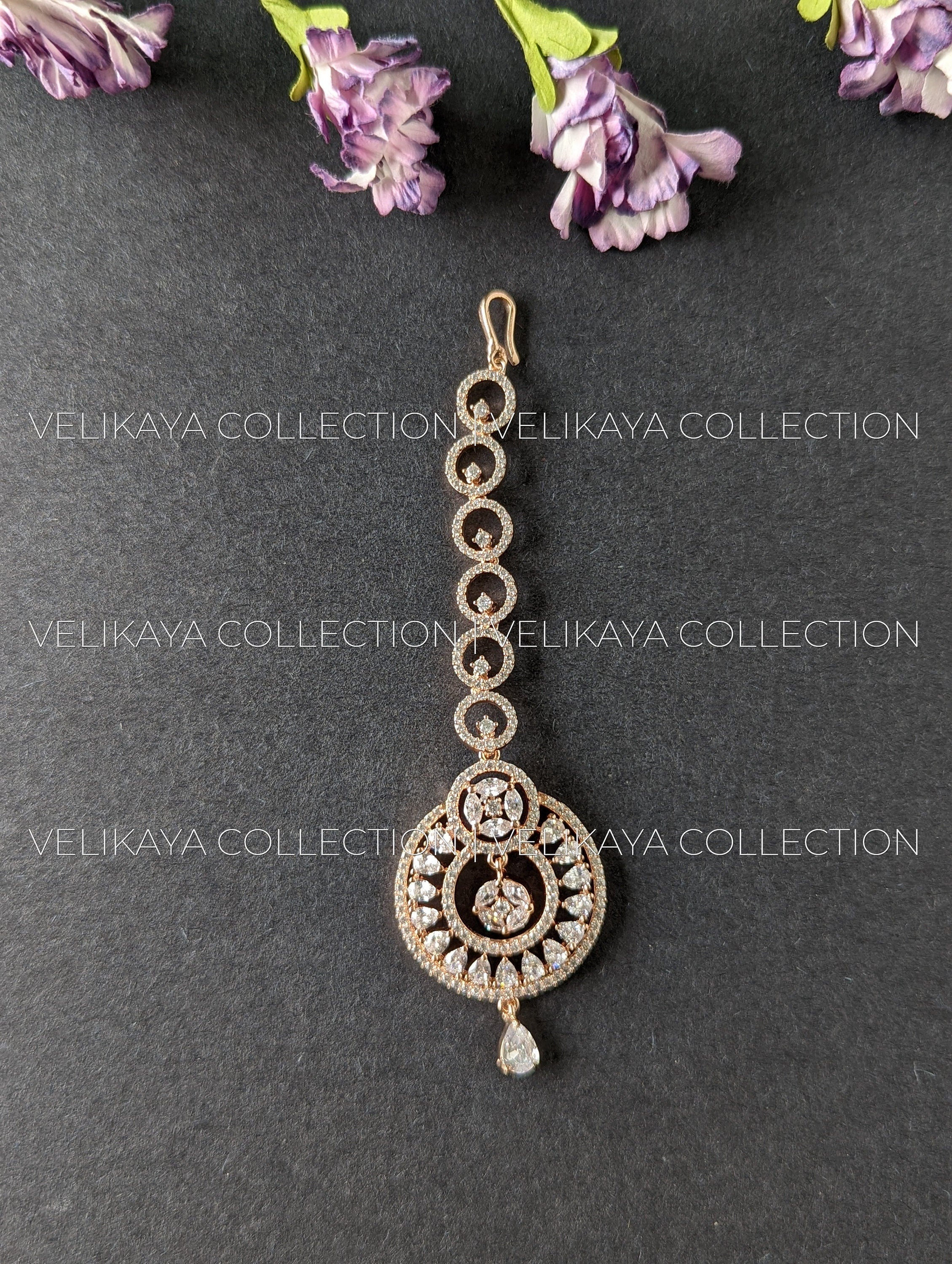 Sonia Rose Gold plated CZ Diamond Tikka