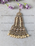 Load image into Gallery viewer, Lilah Antique Gold Plated Pearl Pasa or Side Tikka
