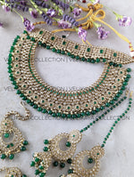 Load image into Gallery viewer, Ada - Green Wedding Necklace Jhumkas Tikka and Pasa
