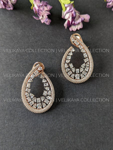 Starburst Rose Gold plated CZ diamond earrings