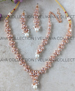 Load image into Gallery viewer, Ada Rose Gold Plated Necklace Earrings and Tikka
