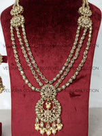 Load image into Gallery viewer, Heera - Long Polki Necklace Jhumkas Tikka
