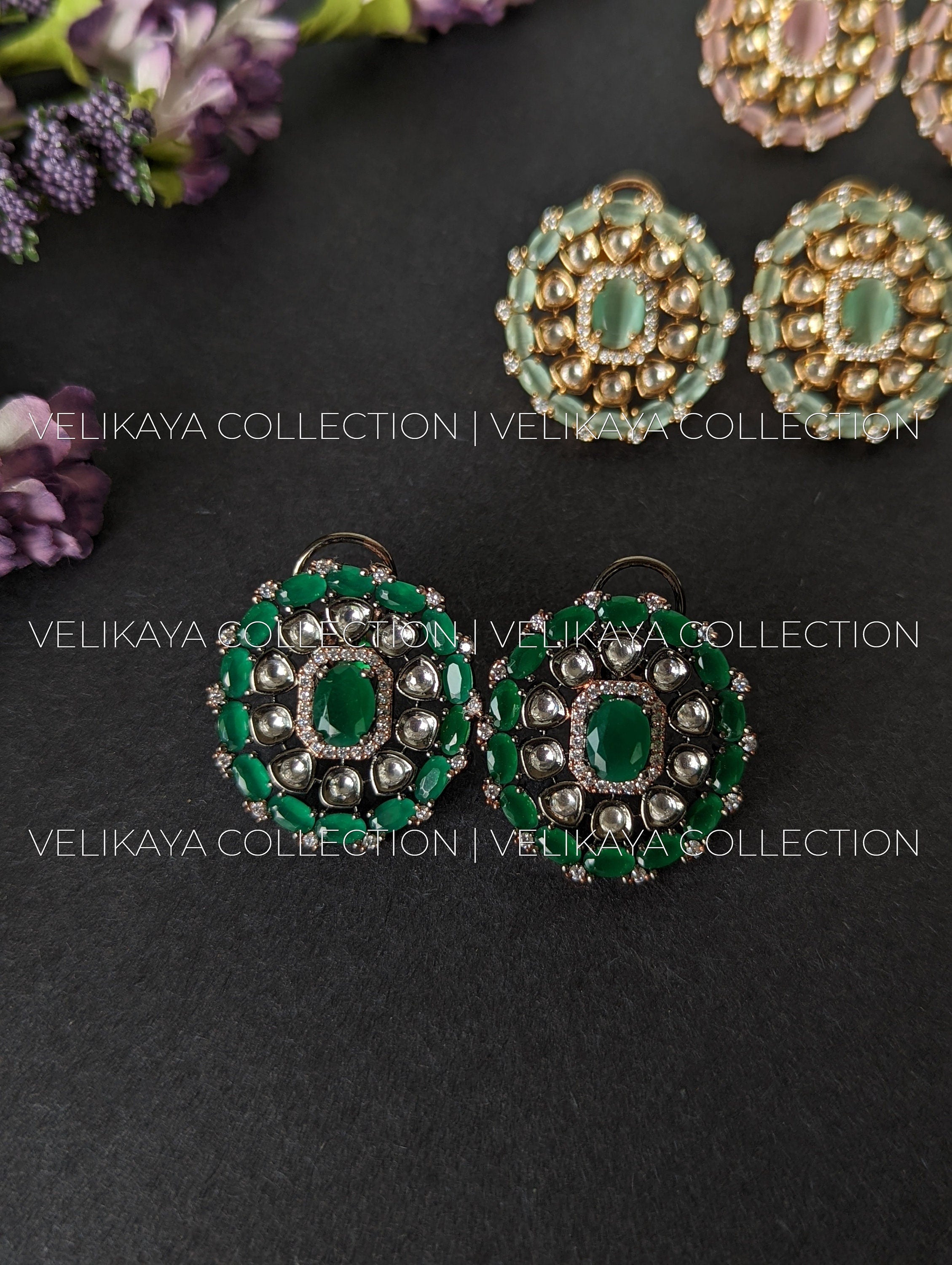 Asin Fine Kundan and American Diamond Studs