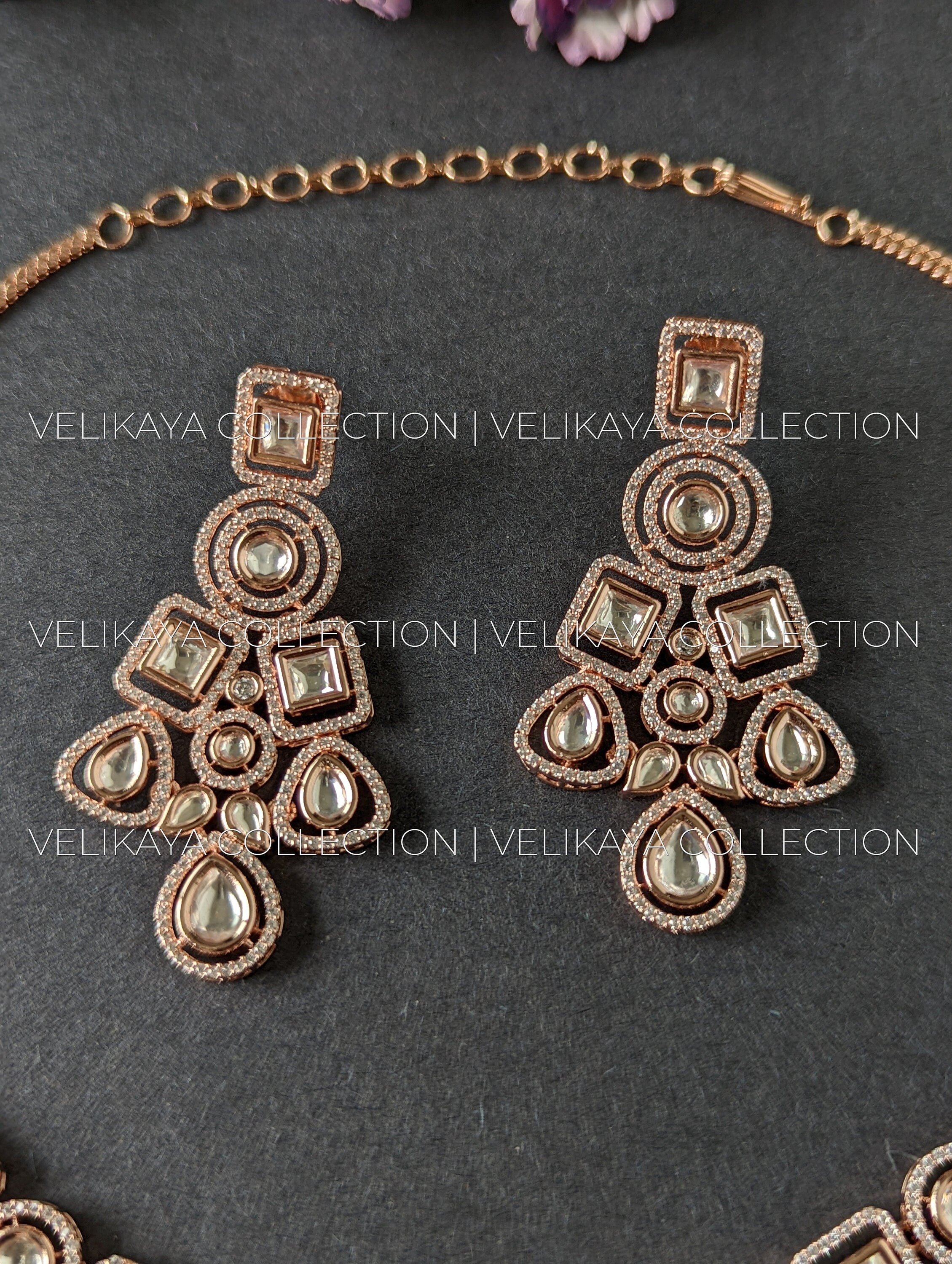 Eva Uncut Kundan & American Diamond Necklace Set