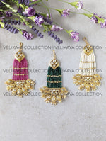 Load image into Gallery viewer, Leela  Gold Plated Fine Kundan Pasa in GREEN
