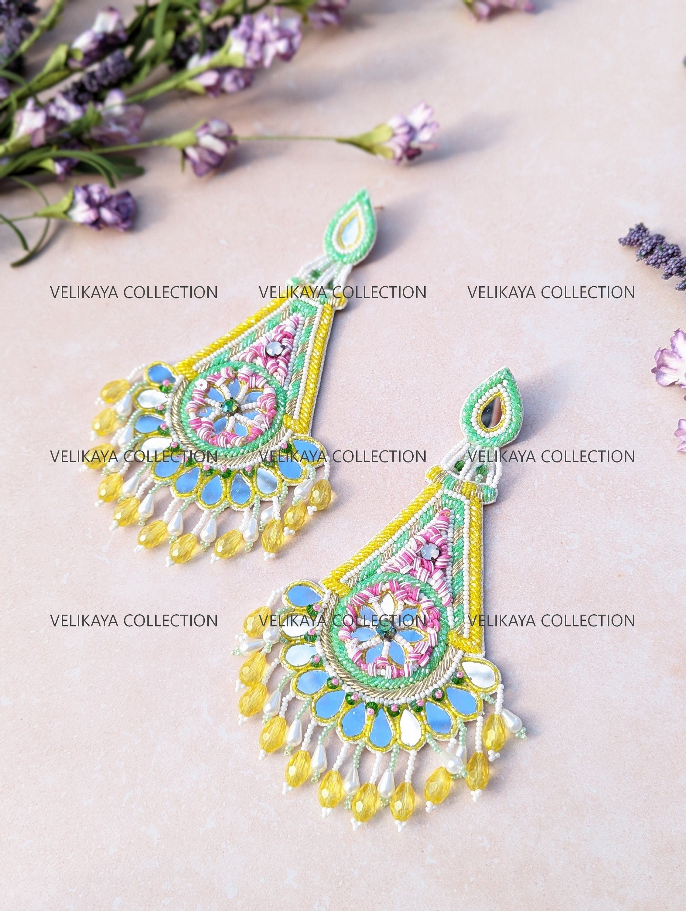 Ethnic Mirror Boho Earrings