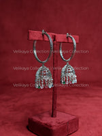 Load image into Gallery viewer, Amani Rhodium Plated Silver American Diamond Jhumka
