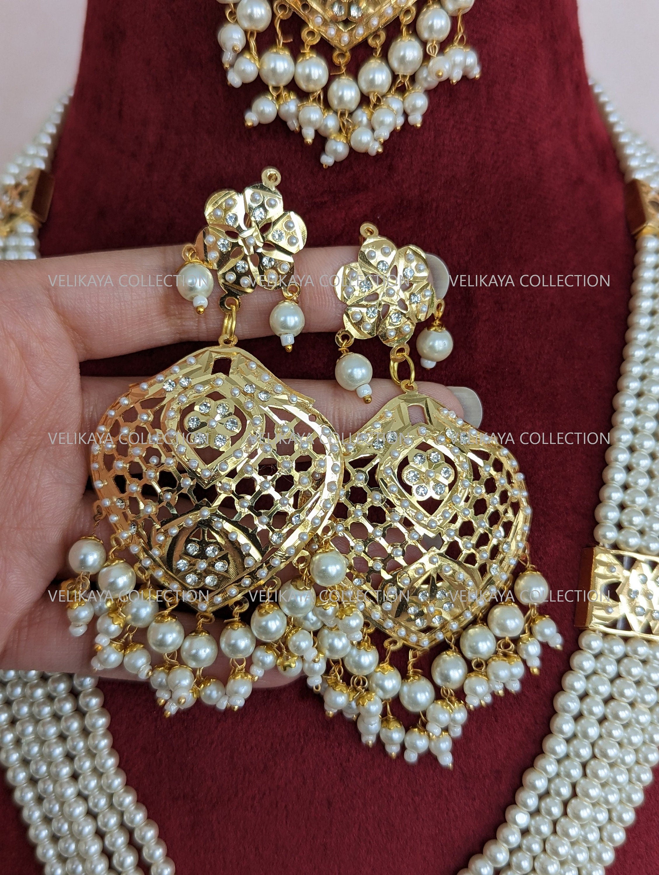 Punjabi Long Necklace Earrings Tikka