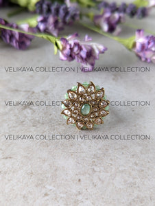 Aneesha Adjustable Party Wear Polki Rings