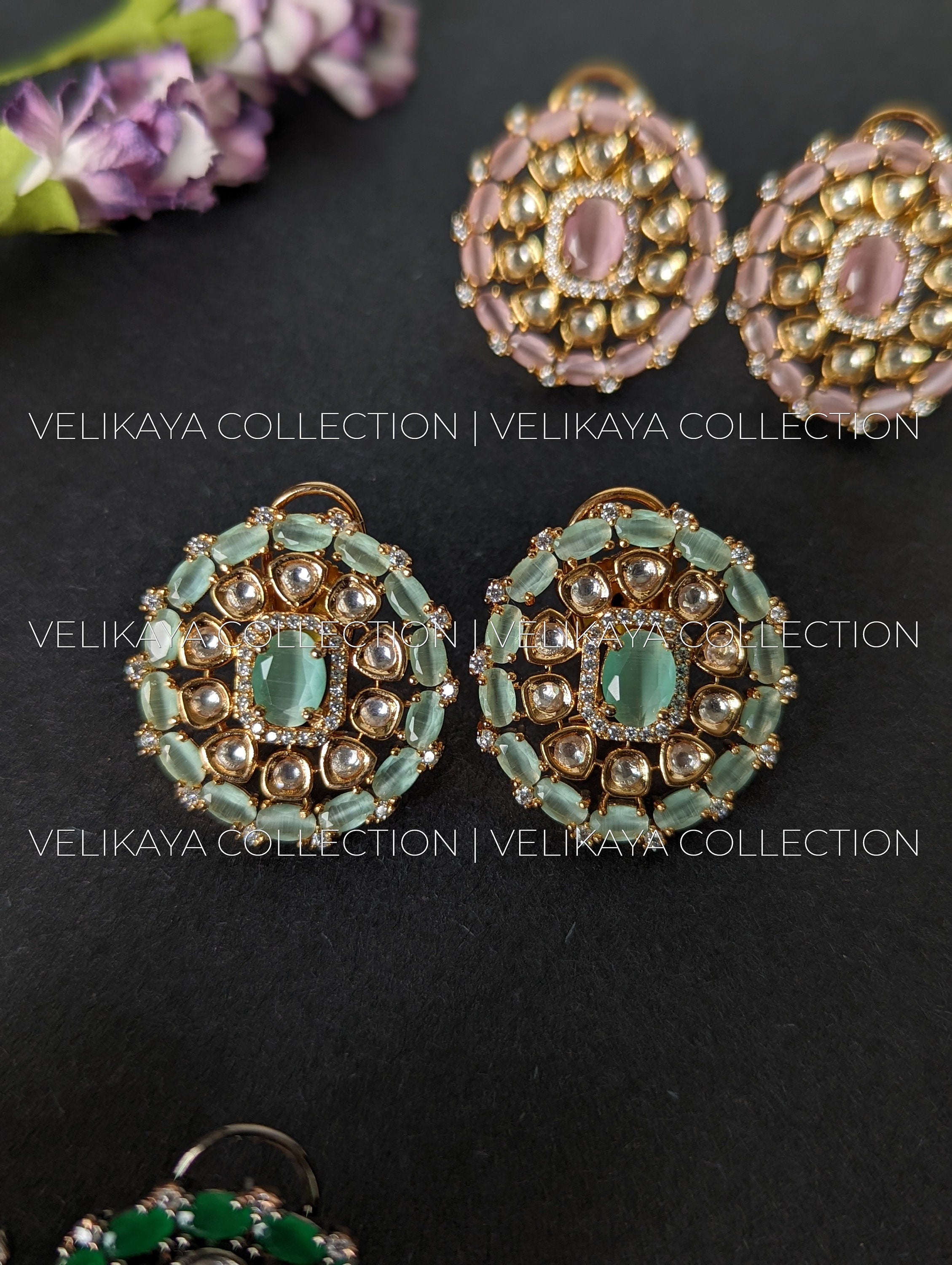 Asin Fine Kundan and American Diamond Studs