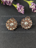 Load image into Gallery viewer, Jane Rose Gold plated Kundan Studs
