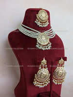 Load image into Gallery viewer, Pearl Jadau Necklace Earrings Tikka
