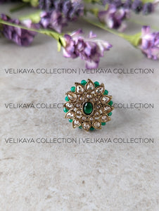 Aneesha Adjustable Party Wear Polki Rings