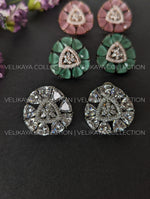 Load image into Gallery viewer, Ash Large Party Wear American Diamond Studs
