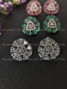 Ash Large Party Wear American Diamond Studs