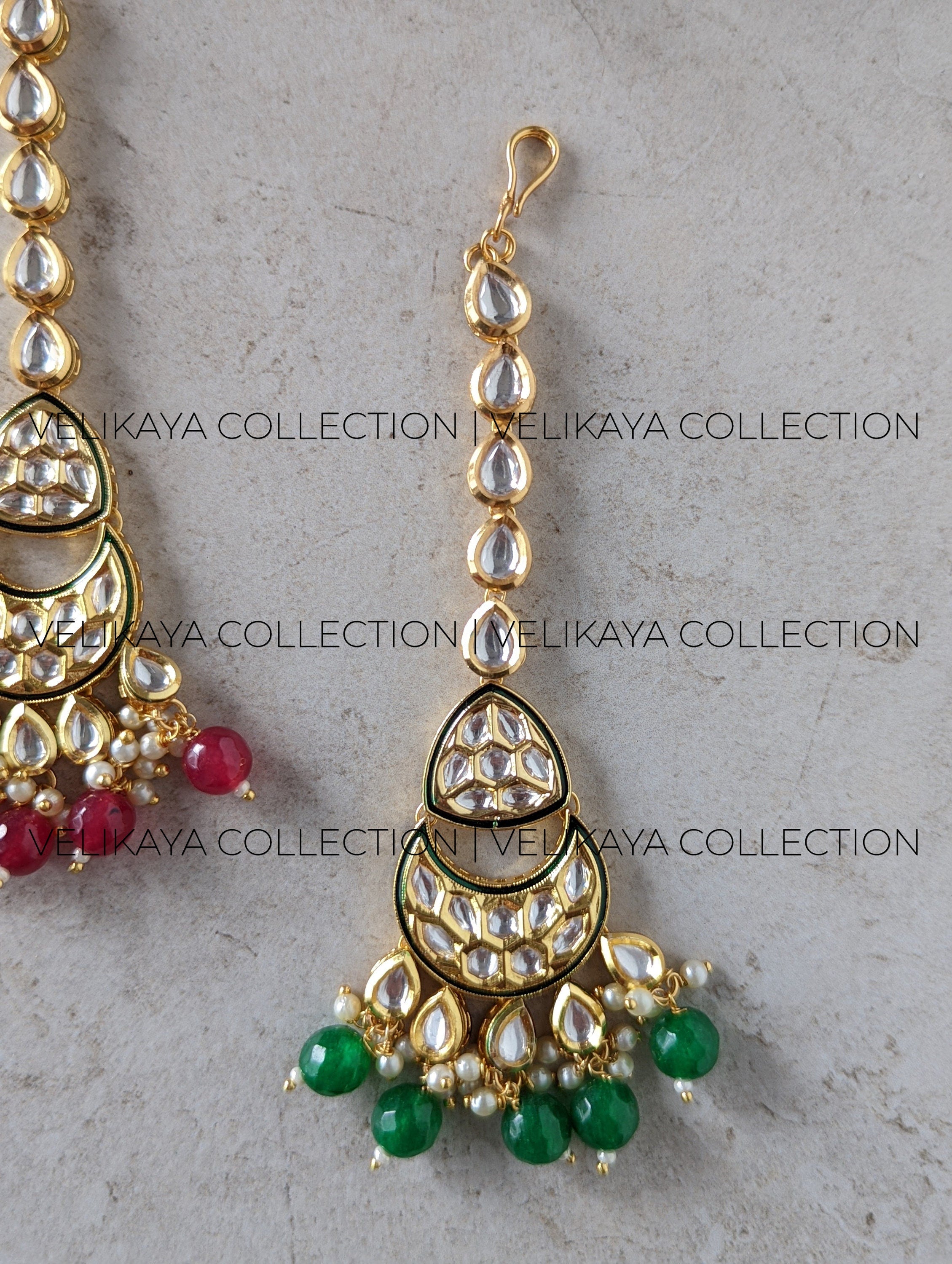 Disha Premium Gold Plated Kundan Tikka