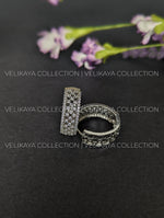 Load image into Gallery viewer, Fiona Rhodium plated Silver CZ Diamond Hoops
