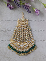 Load image into Gallery viewer, Jodha Gold Plated Kundan Pasa in Green
