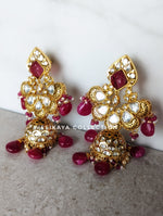 Load image into Gallery viewer, Ruby Pink Kundan Choker Necklace Set
