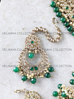 Load image into Gallery viewer, Ada - Green Wedding Necklace Jhumkas Tikka and Pasa
