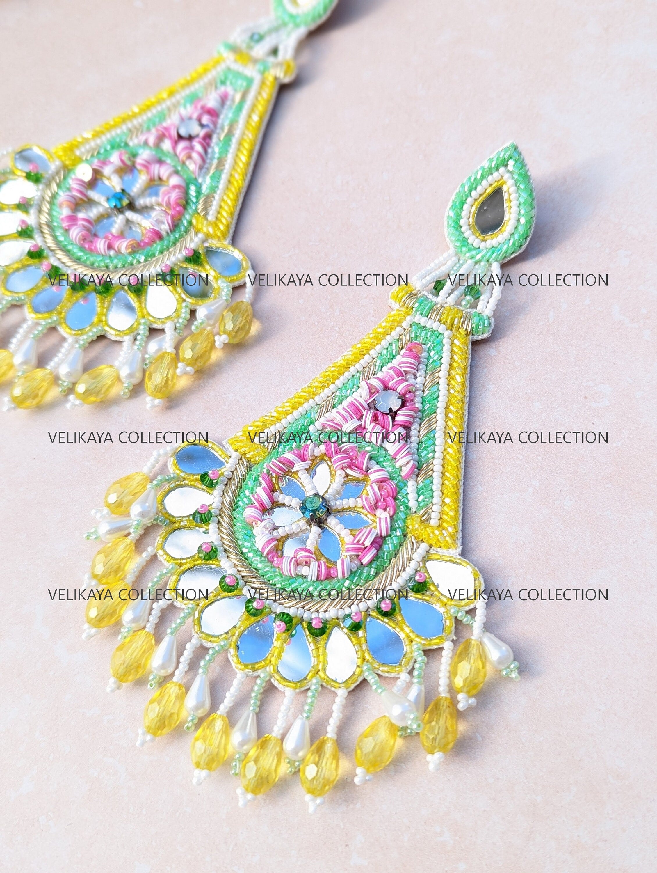 Ethnic Mirror Boho Earrings