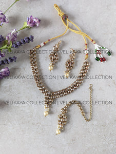 Aria Antique Polki Necklace set with Tikka