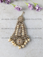 Load image into Gallery viewer, Layla Antique Gold plated Pearl Pasa or Side Tikka
