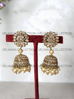 Load image into Gallery viewer, Heera - Long Polki Necklace Jhumkas Tikka
