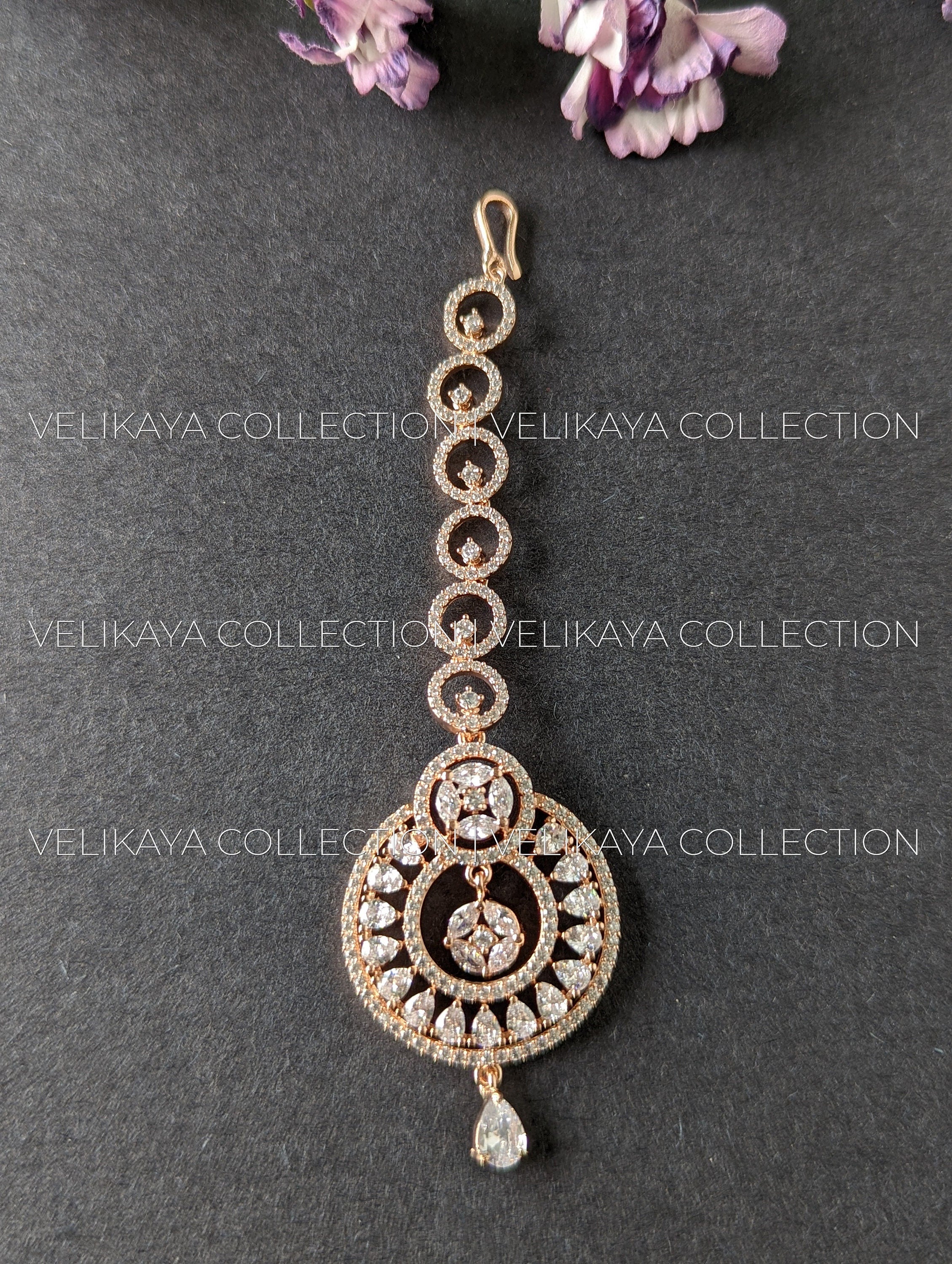 Sonia Rose Gold plated CZ Diamond Tikka