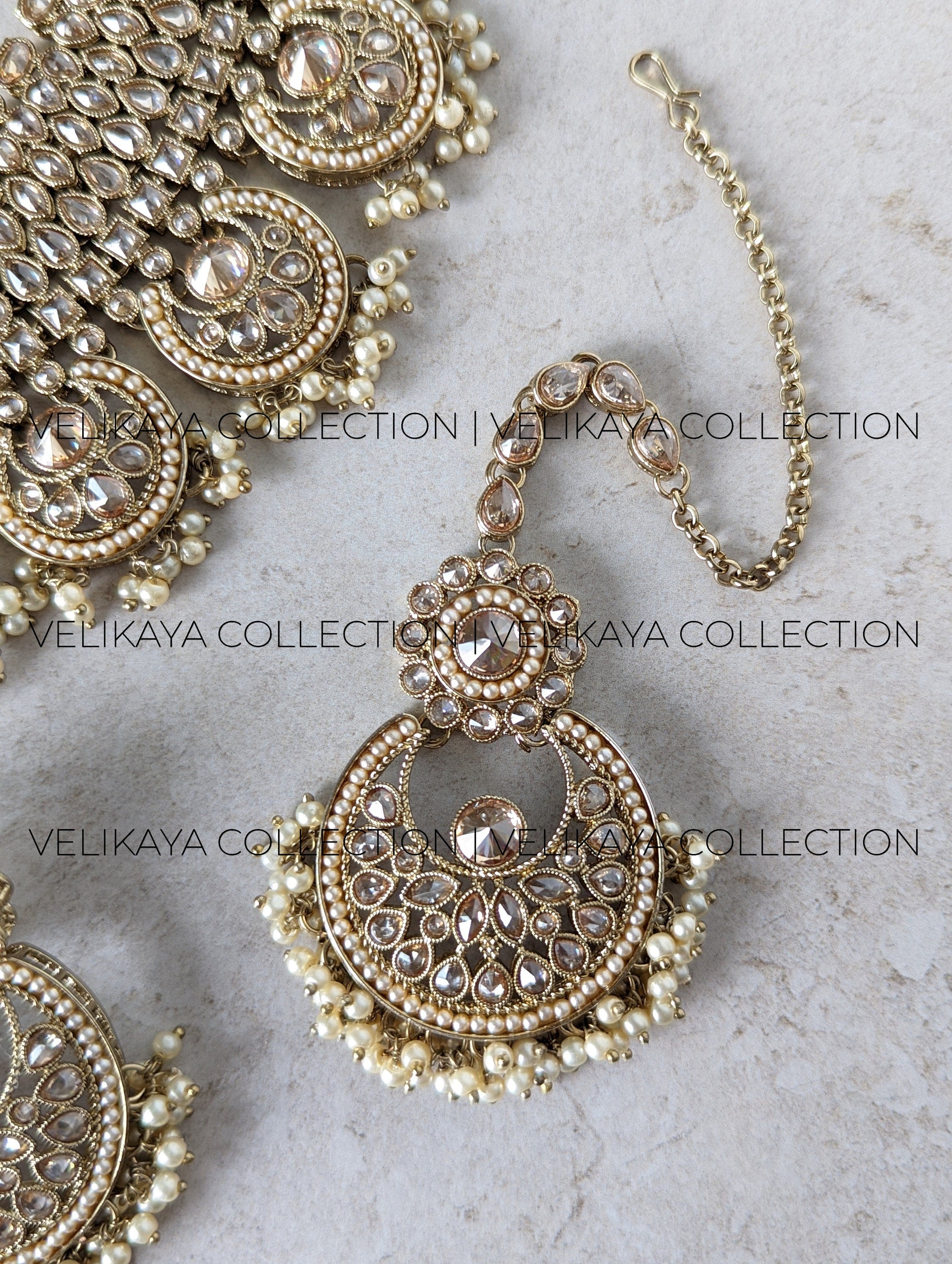 Aura - Champagne Wedding Necklace Set