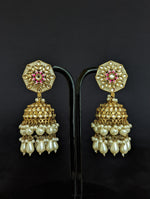 Load image into Gallery viewer, Nora Pearl Kundan Meenakari Jhumka
