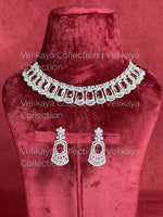 Load image into Gallery viewer, Autumn Ruby Silver American Diamond Necklace Set
