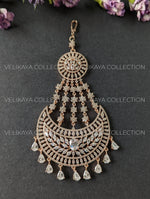 Load image into Gallery viewer, Amna Rose Gold American Diamond Side Tikka Pasa
