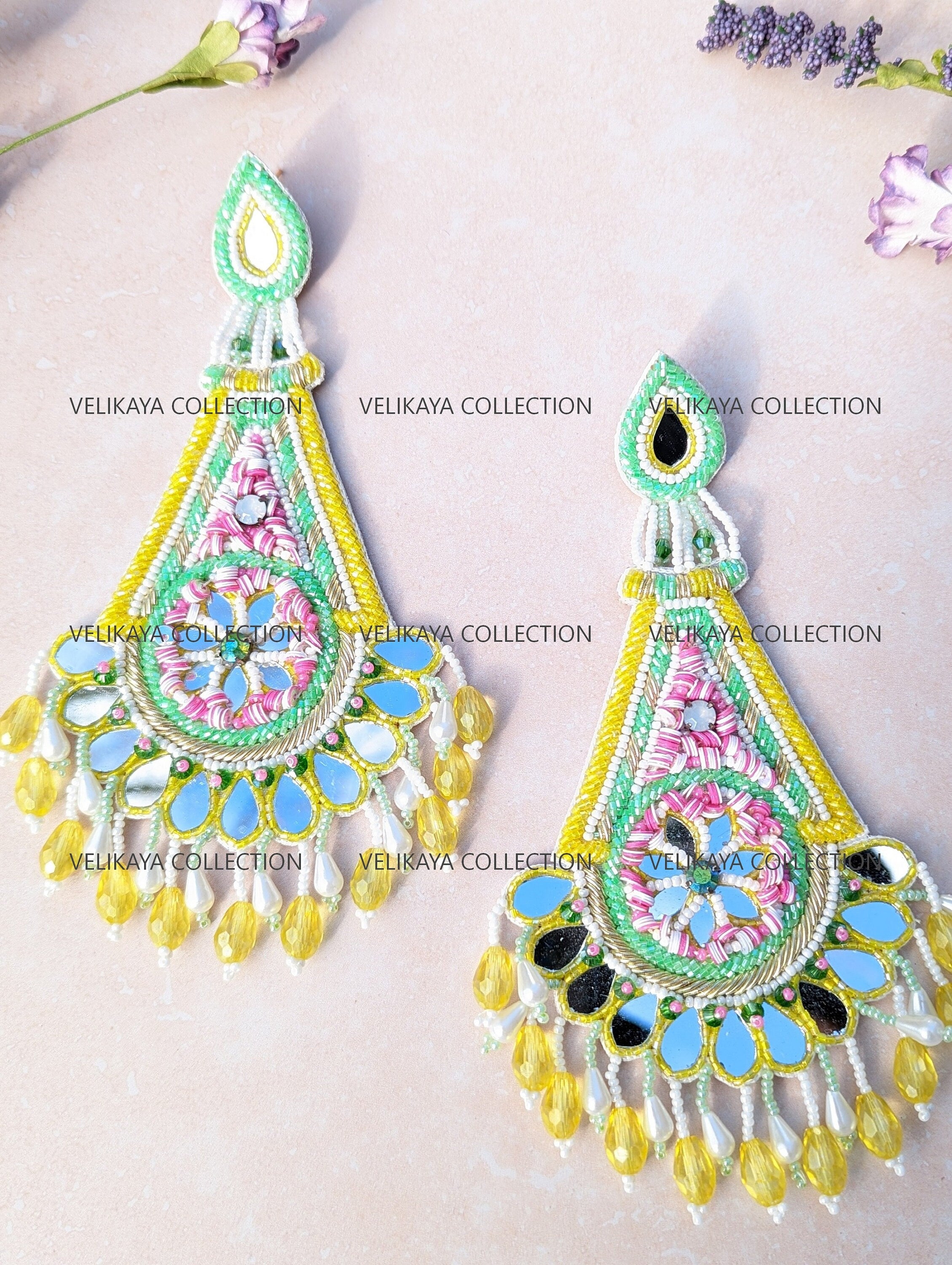 Ethnic Mirror Boho Earrings