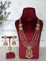 Load image into Gallery viewer, Heera - Long Polki Necklace Jhumkas Tikka
