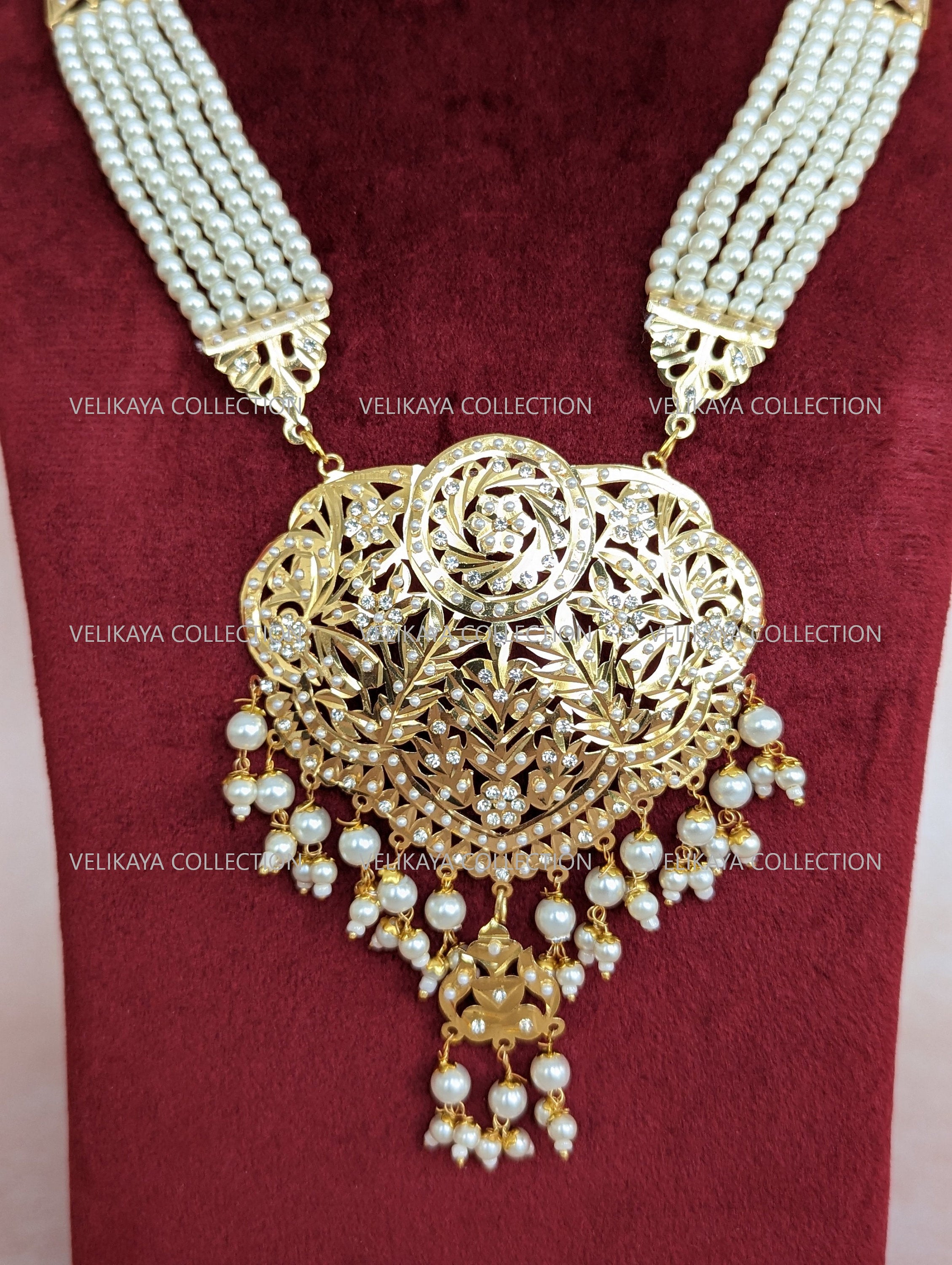 Heer Long Jadau Necklace Earrings Tikka